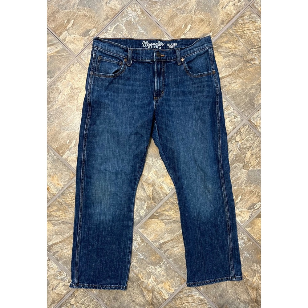 Wrangler Retro Relaxed Boot Jeans Mens 34x28 Blue Denim Bootcut